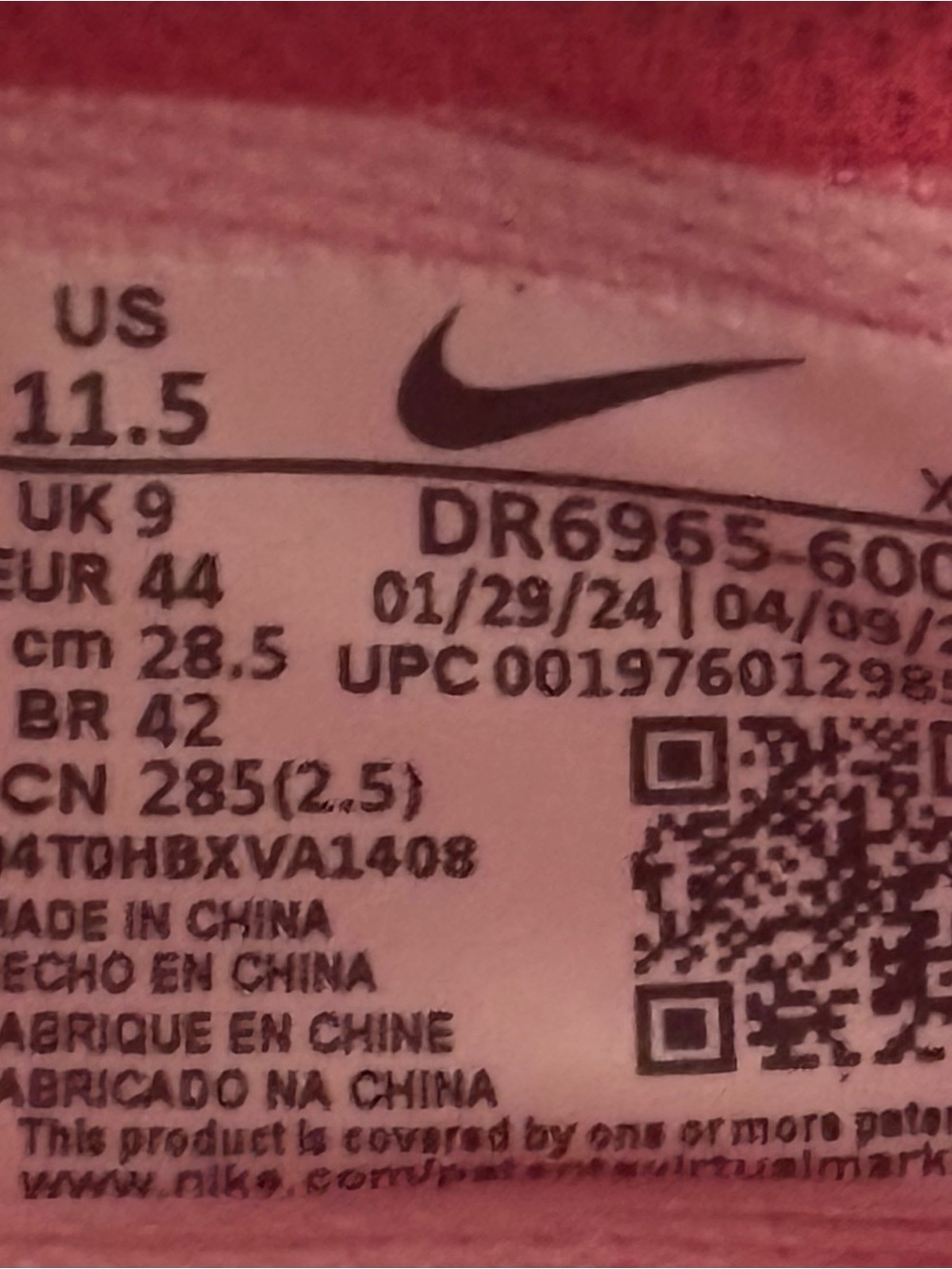 Nike Court Air Zoom Vapor 11 HC Tennis Shoes Aster Pink DR6965-600 Size 11.5 NEW - Picture 8 of 9
